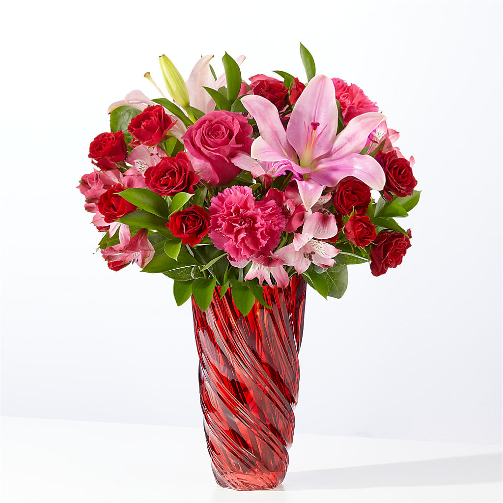 In Love Bouquet with Luxe Swirl Vase – Le Fleur Llc, Pelham AL
