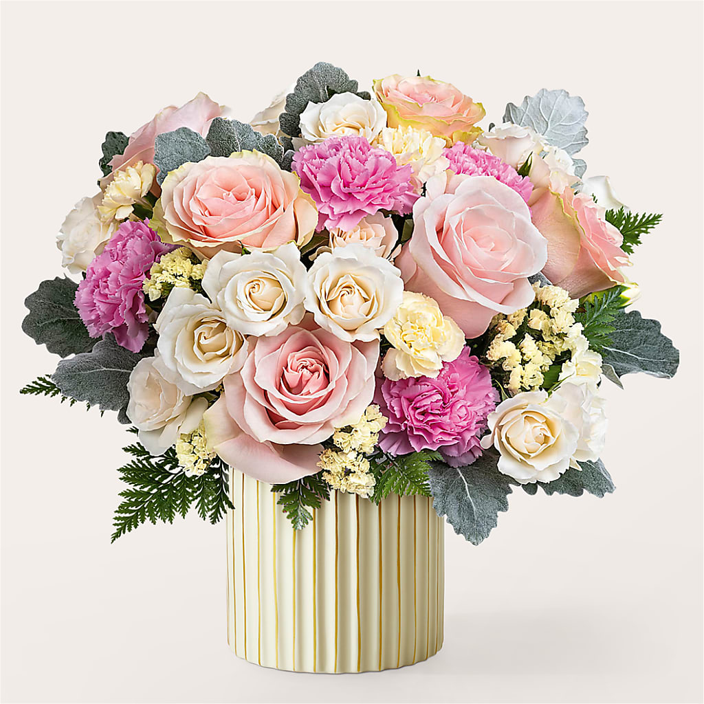 Blissful Moments Bouquet with Ivory Vase – Le Fleur Llc, Pelham AL