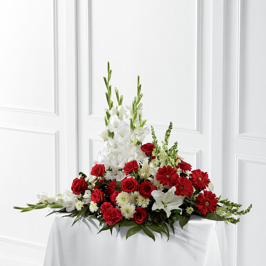 Crimson & White Arrangement – Le Fleur Llc, Pelham AL