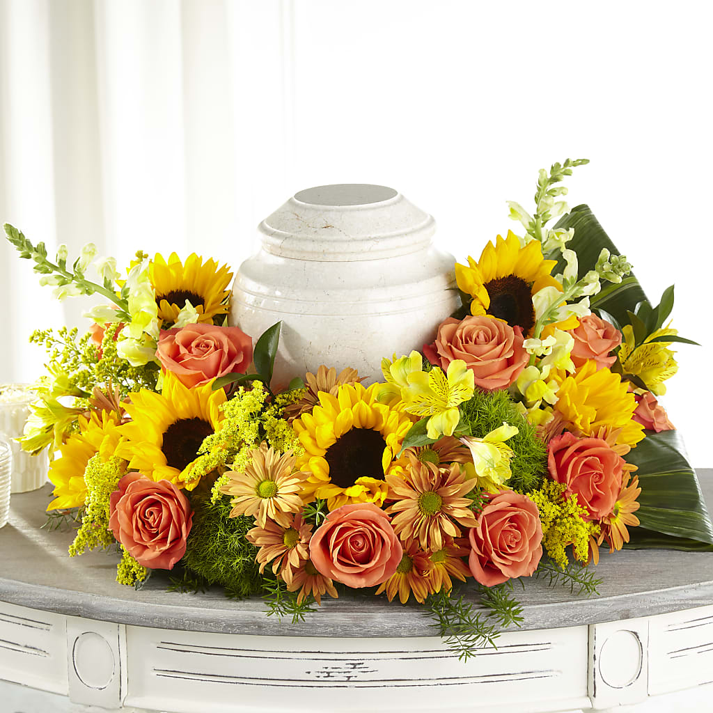 Faithful Sunflower Cremation Adornment – Le Fleur Llc, Pelham AL