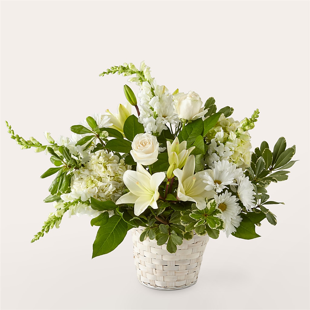 Ivory Elegance Floral Basket – Le Fleur Llc, Pelham AL