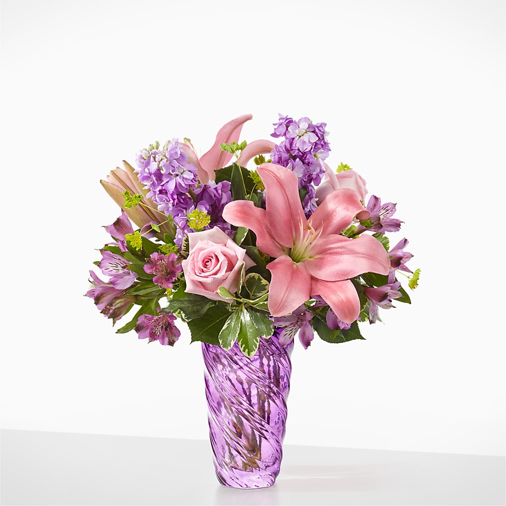 Precious Petals Bouquet with Luxe Swirl Vase – Le Fleur Llc, Pelham AL
