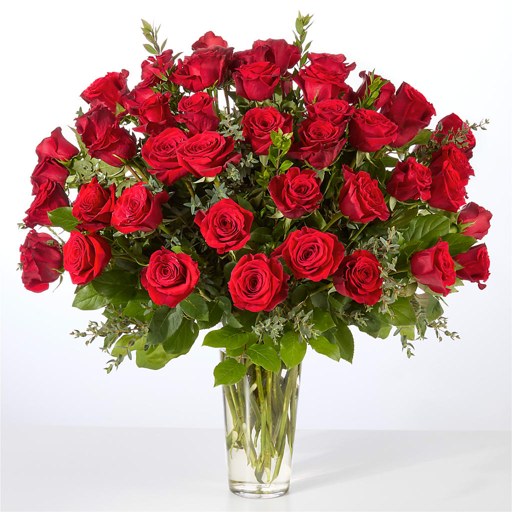 Forever Yours Fifty Stem Red Rose Bouquet – Le Fleur Llc, Pelham AL