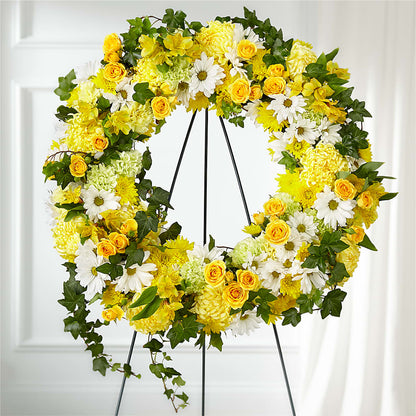 Golden Remembrance Wreath –  Le Fleur Llc, Pelham AL