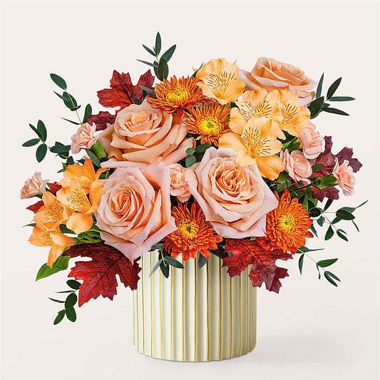 Spiced Latte Bouquet with Ivory Vase –  Le Fleur Llc, Pelham AL