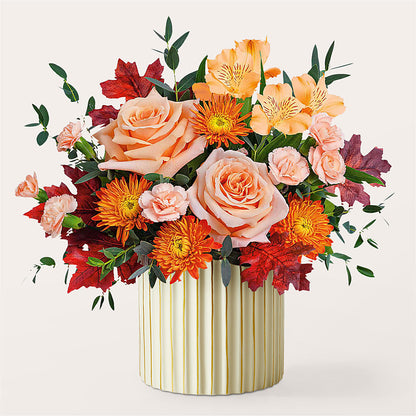 Spiced Latte Bouquet with Ivory Vase –  Le Fleur Llc, Pelham AL